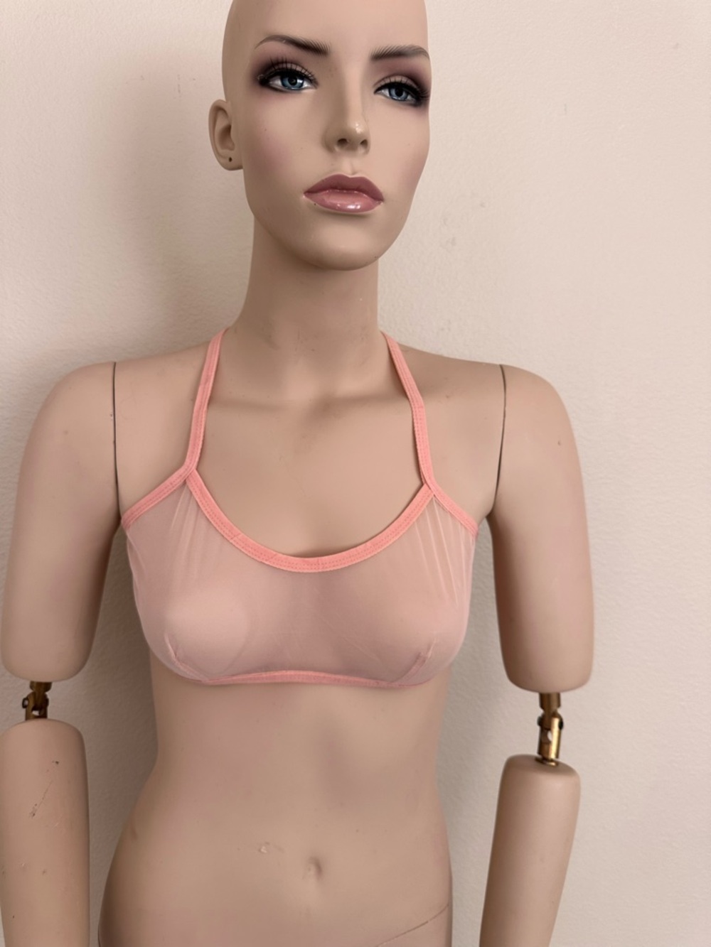 NWT Soly Hux Sheer Mesh Bralette - Pastel Pink - Size S